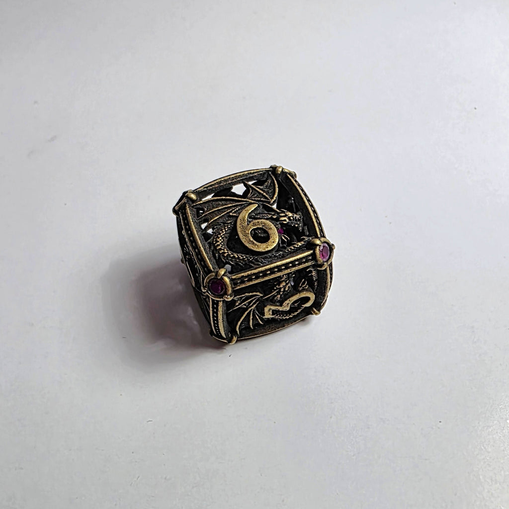 Ruby Dragonguard Hollow Metal Dice Set