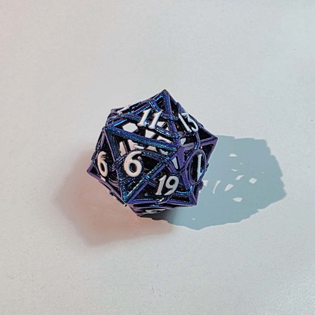 Blue Elemental Hollow Metal Dice Set