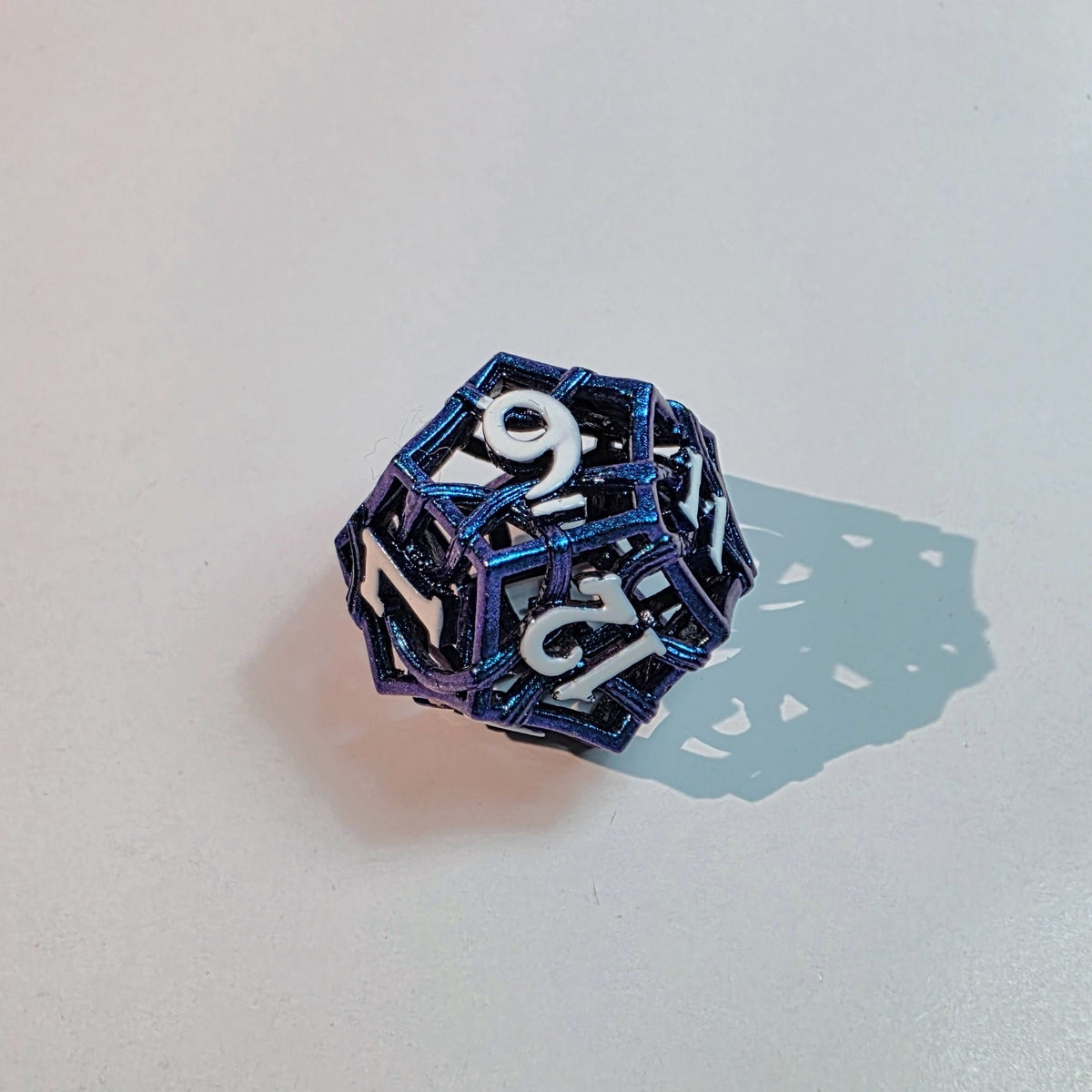 Blue Elemental Hollow Metal Dice Set
