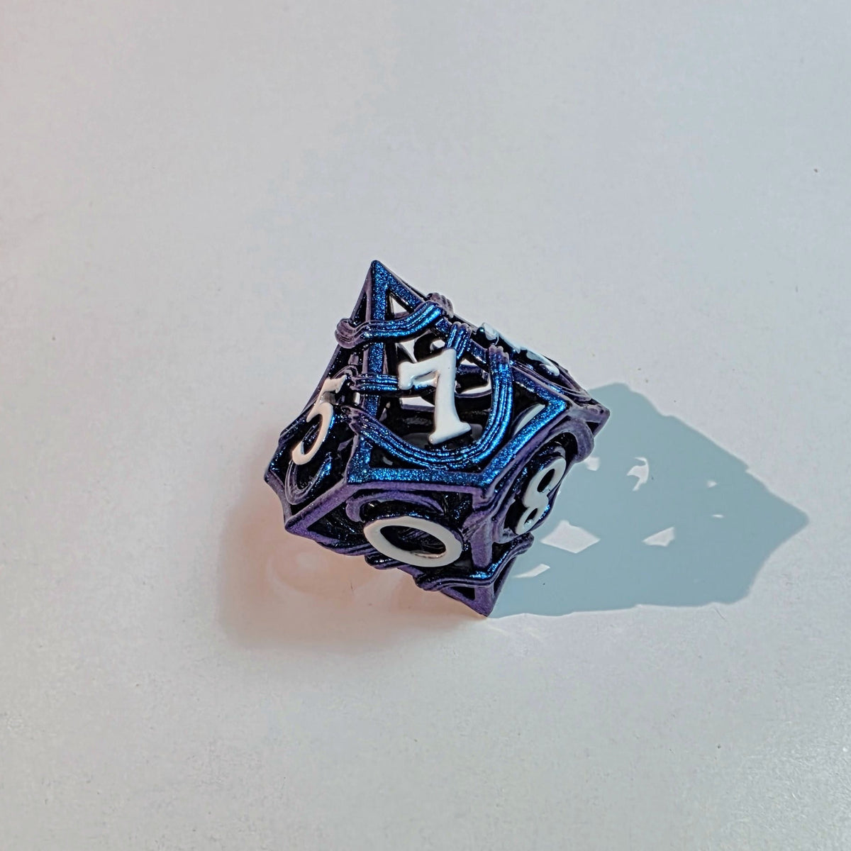 Blue Elemental Hollow Metal Dice Set