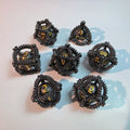 Dragon Egg Black Gold Hollow Metal Dice Set