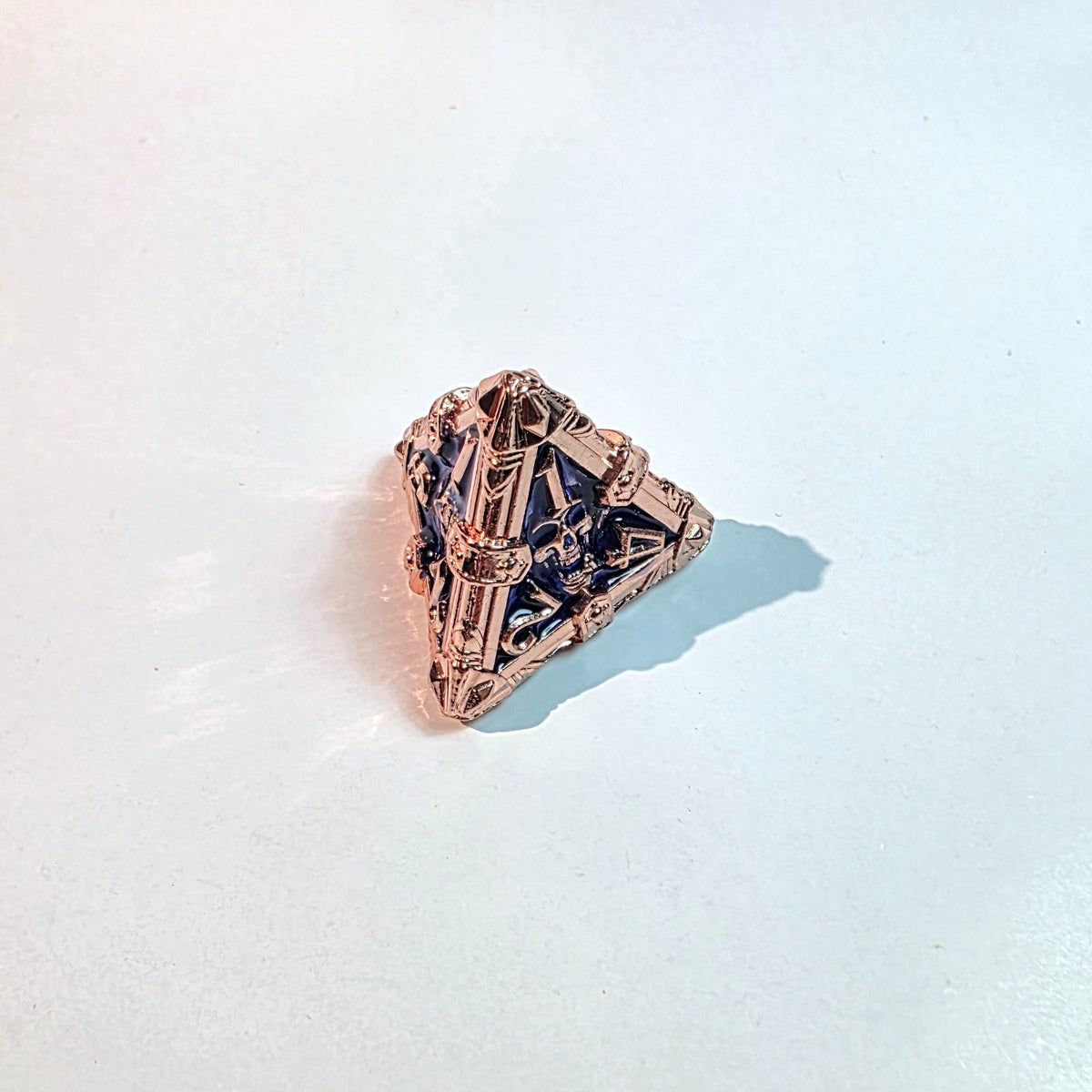 Deathmask Copper Blue Solid Metal Dice Set
