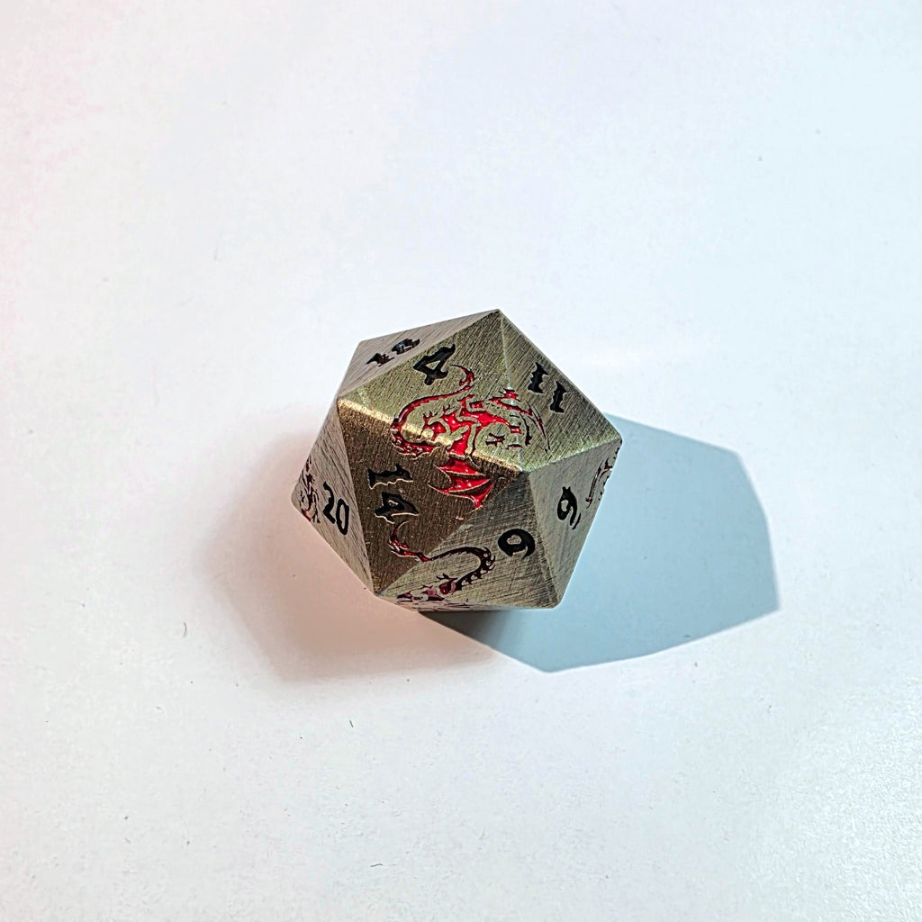 Red Dragon Flight Solid Metal Dice Set