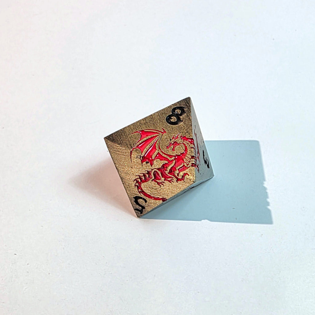 Red Dragon Flight Solid Metal Dice Set