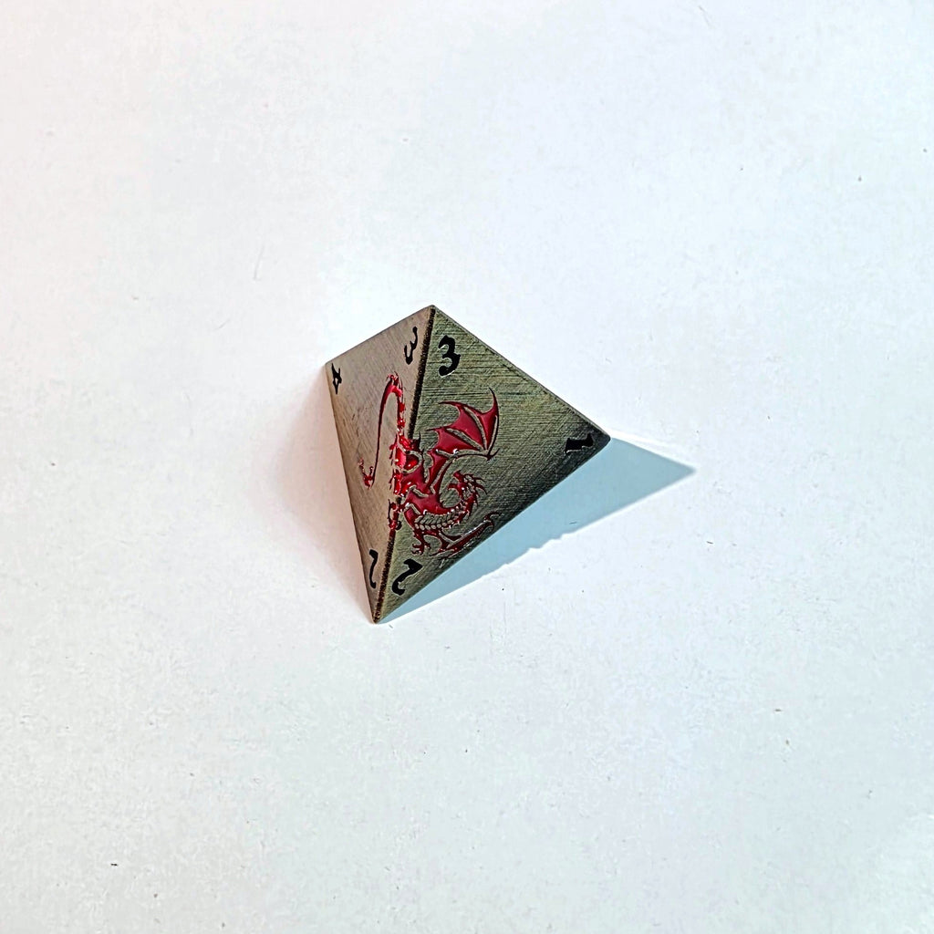 Red Dragon Flight Solid Metal Dice Set