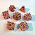 Amber Eye Purple Solid Metal Dice Set