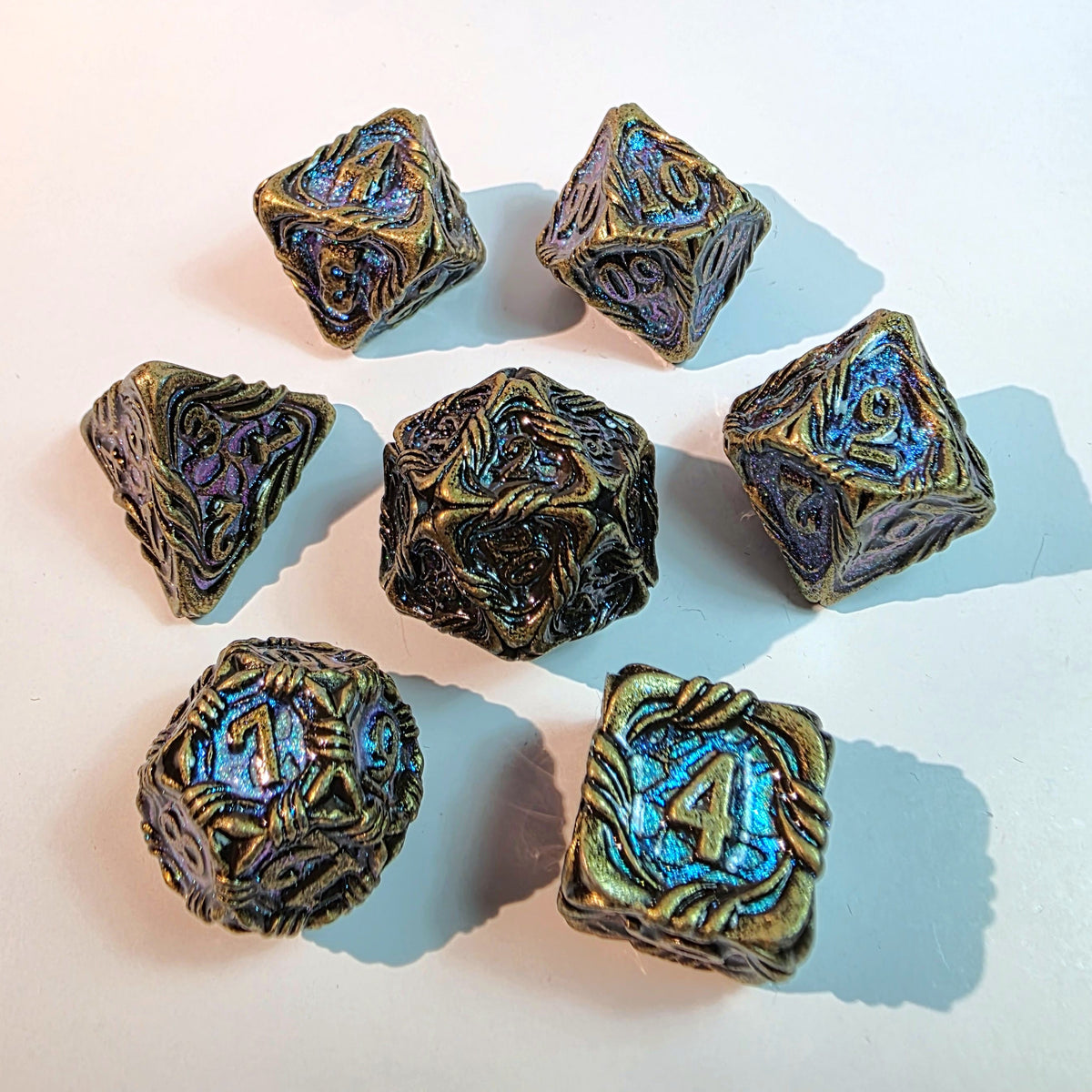 Azure Wild Solid Metal Dice Set