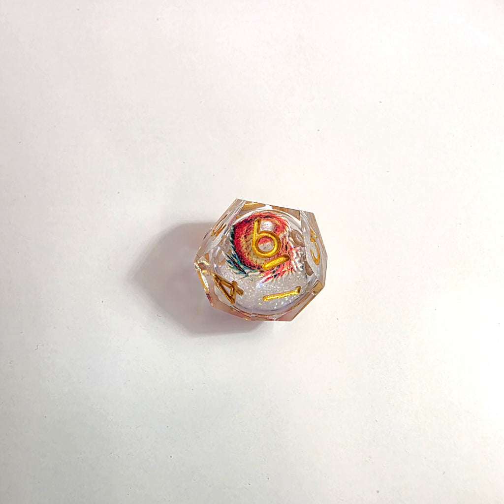 Red Dragonfire Liquid Core Resin Dice Set