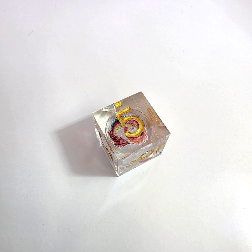 Red Dragonfire Liquid Core Resin Dice Set