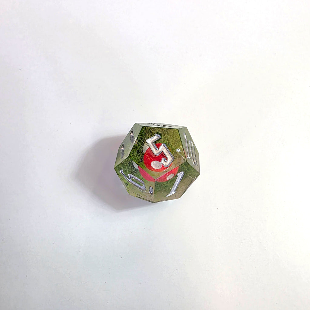 Red Mushroom Handmade Resin Dice Set
