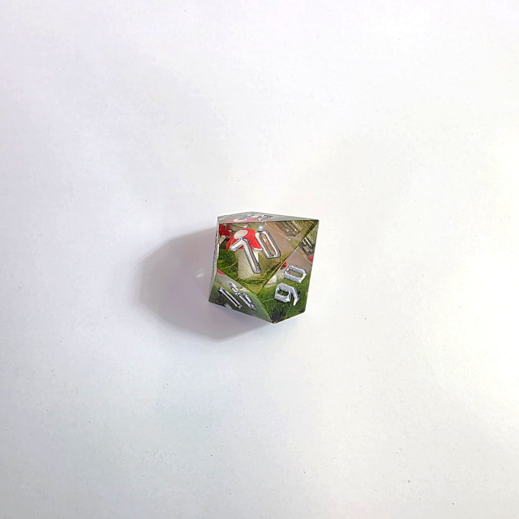 Red Mushroom Handmade Resin Dice Set