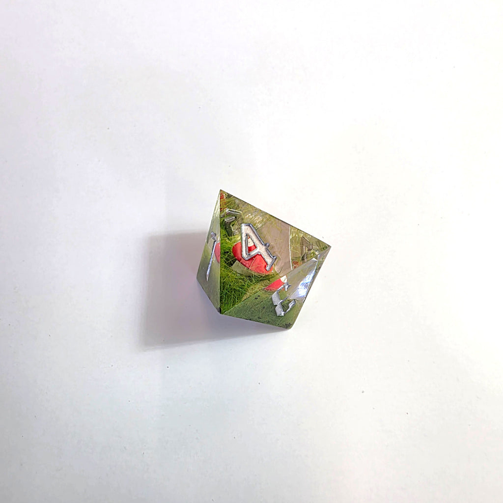 Red Mushroom Handmade Resin Dice Set