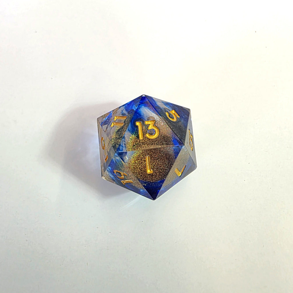 Sandy Beach Liquid Core Resin Dice Set