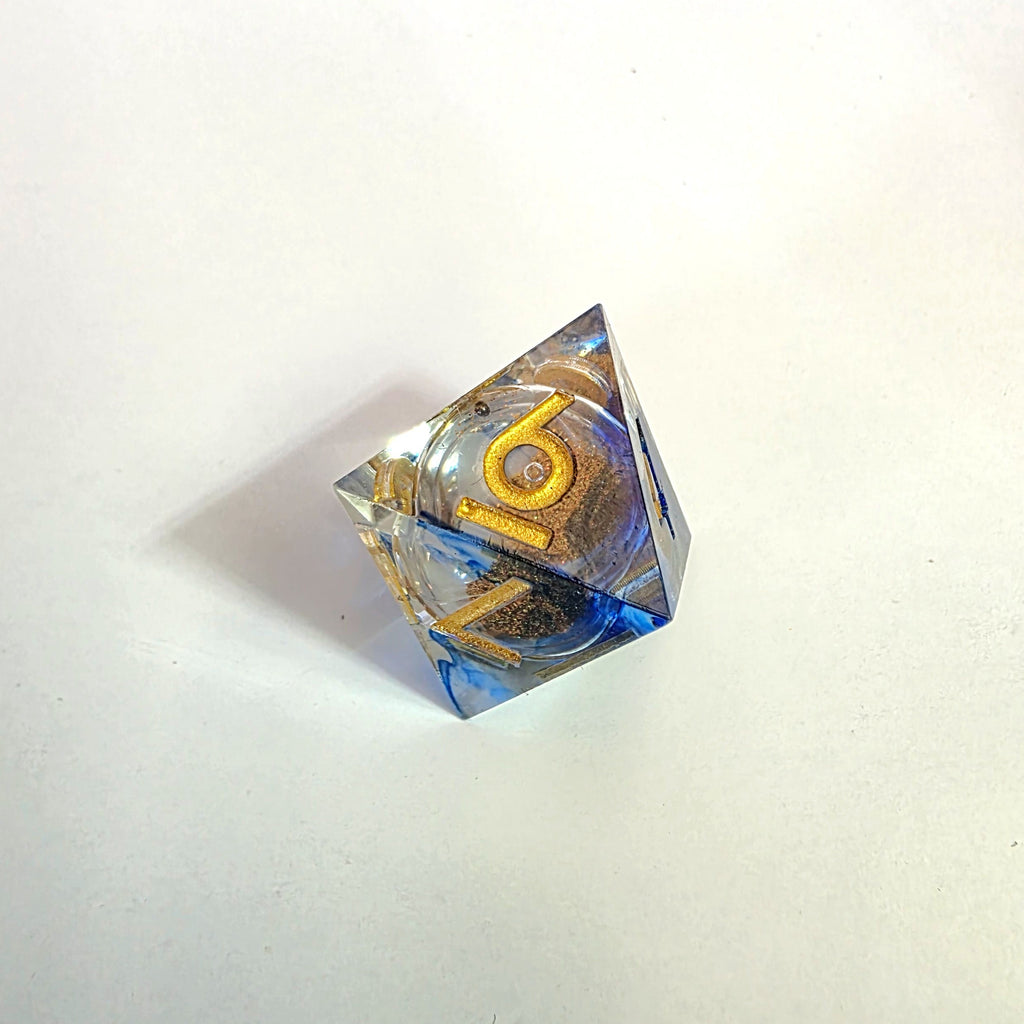 Sandy Beach Liquid Core Resin Dice Set