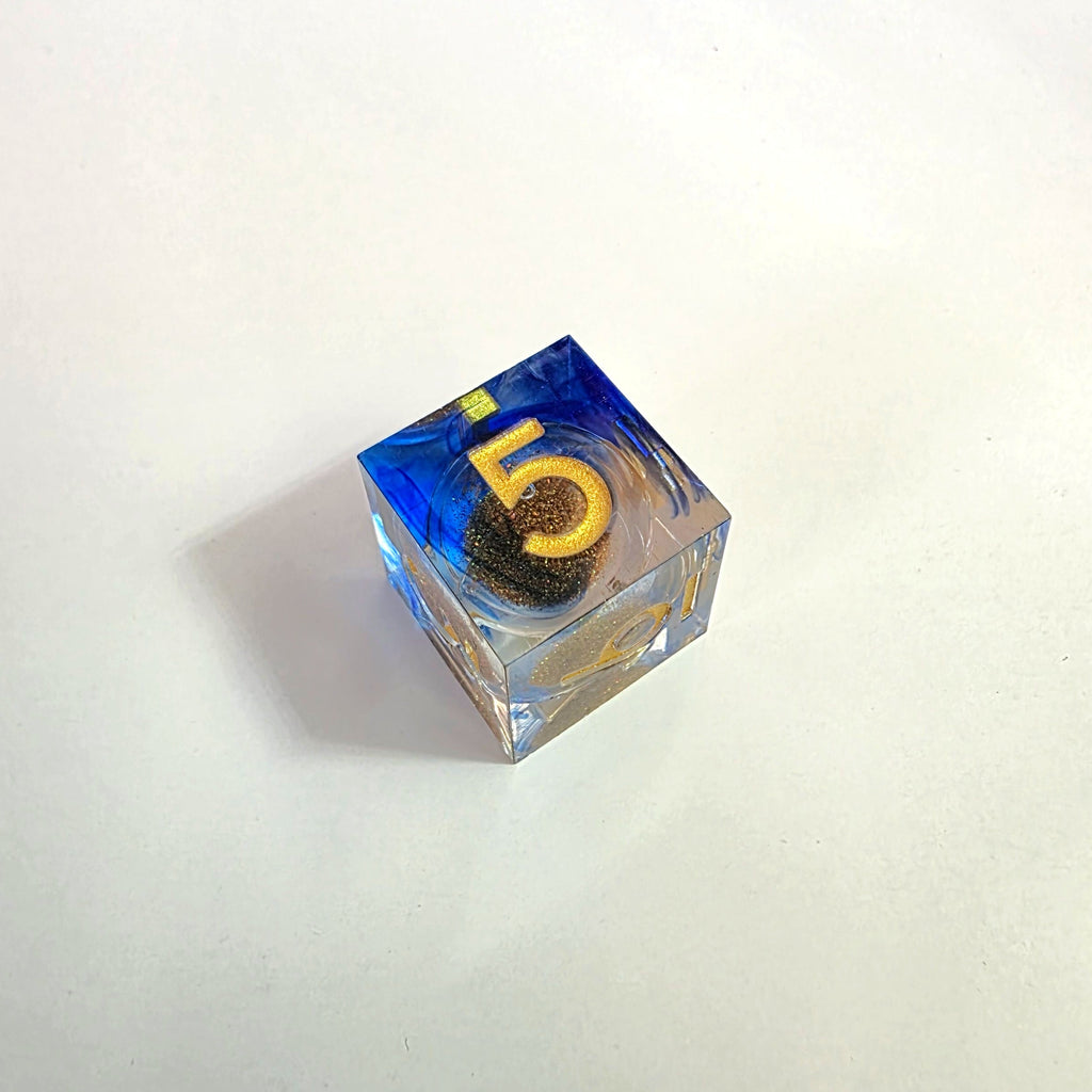 Sandy Beach Liquid Core Resin Dice Set