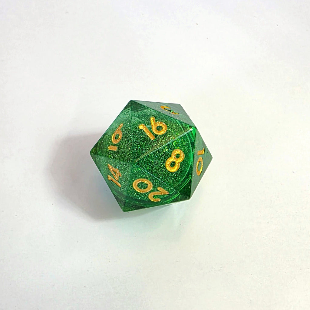 Green Liquid Core Resin Dice Set