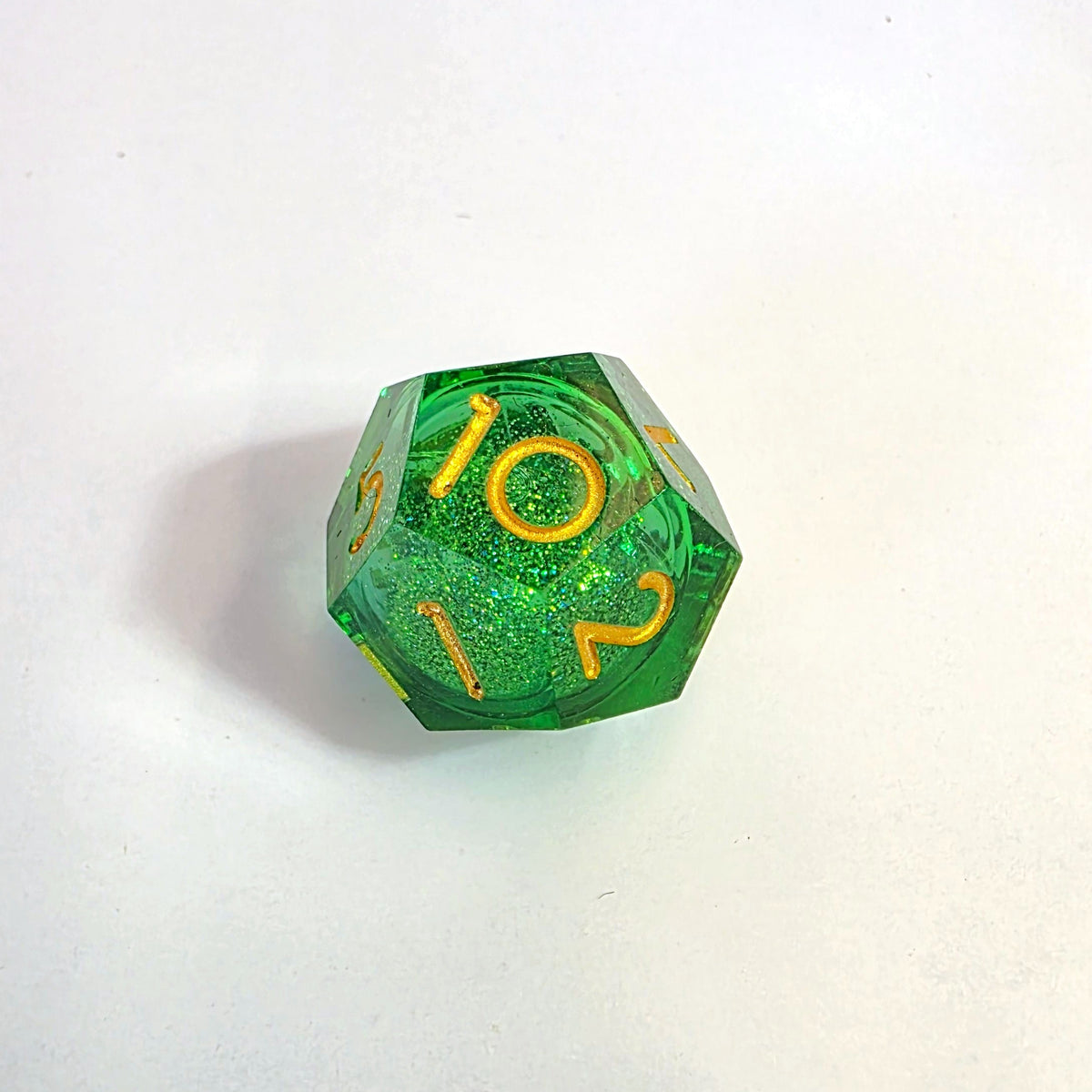 Green Liquid Core Resin Dice Set