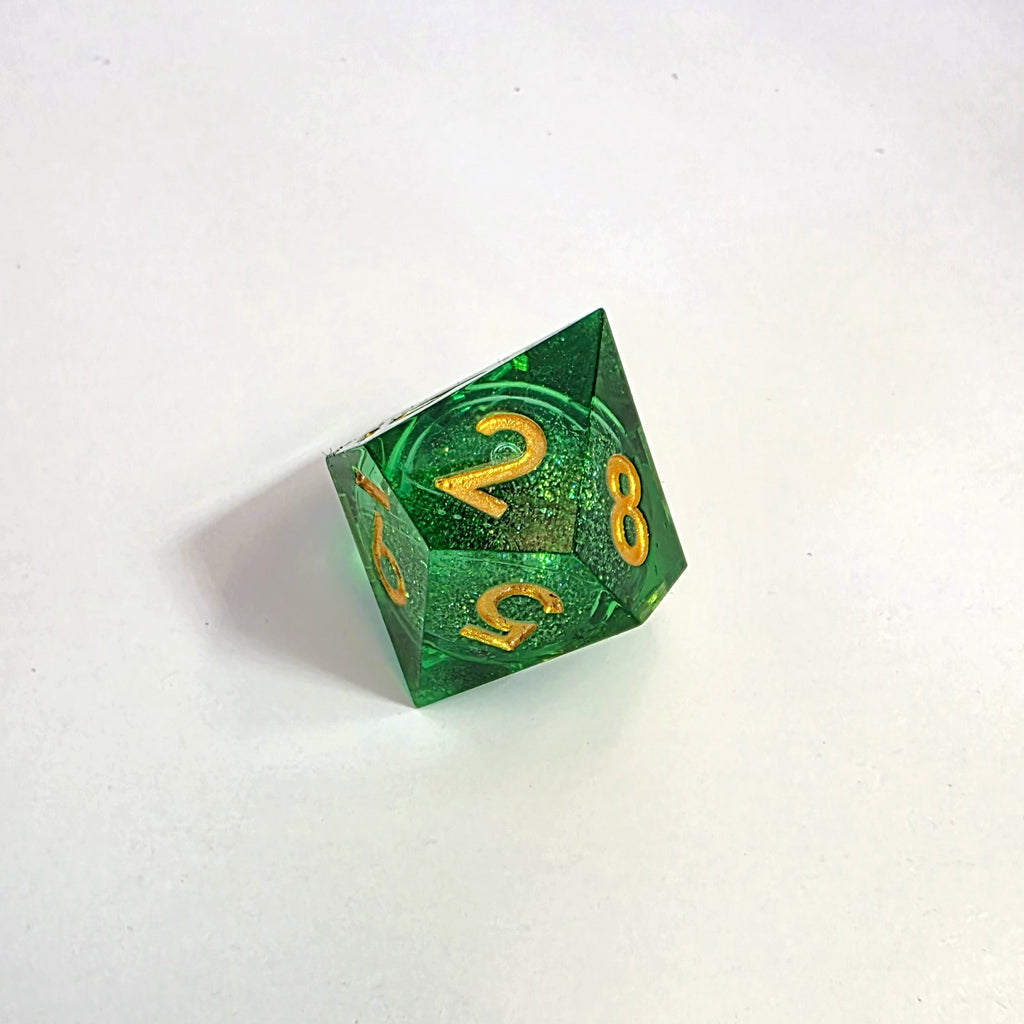 Green Liquid Core Resin Dice Set