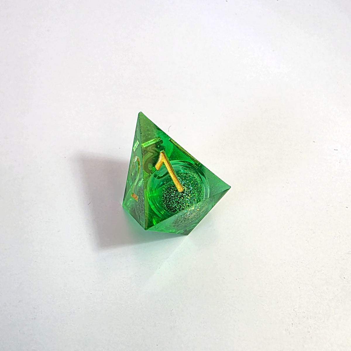 Green Liquid Core Resin Dice Set