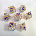 Purple Dragonfire Liquid Core Resin Dice Set
