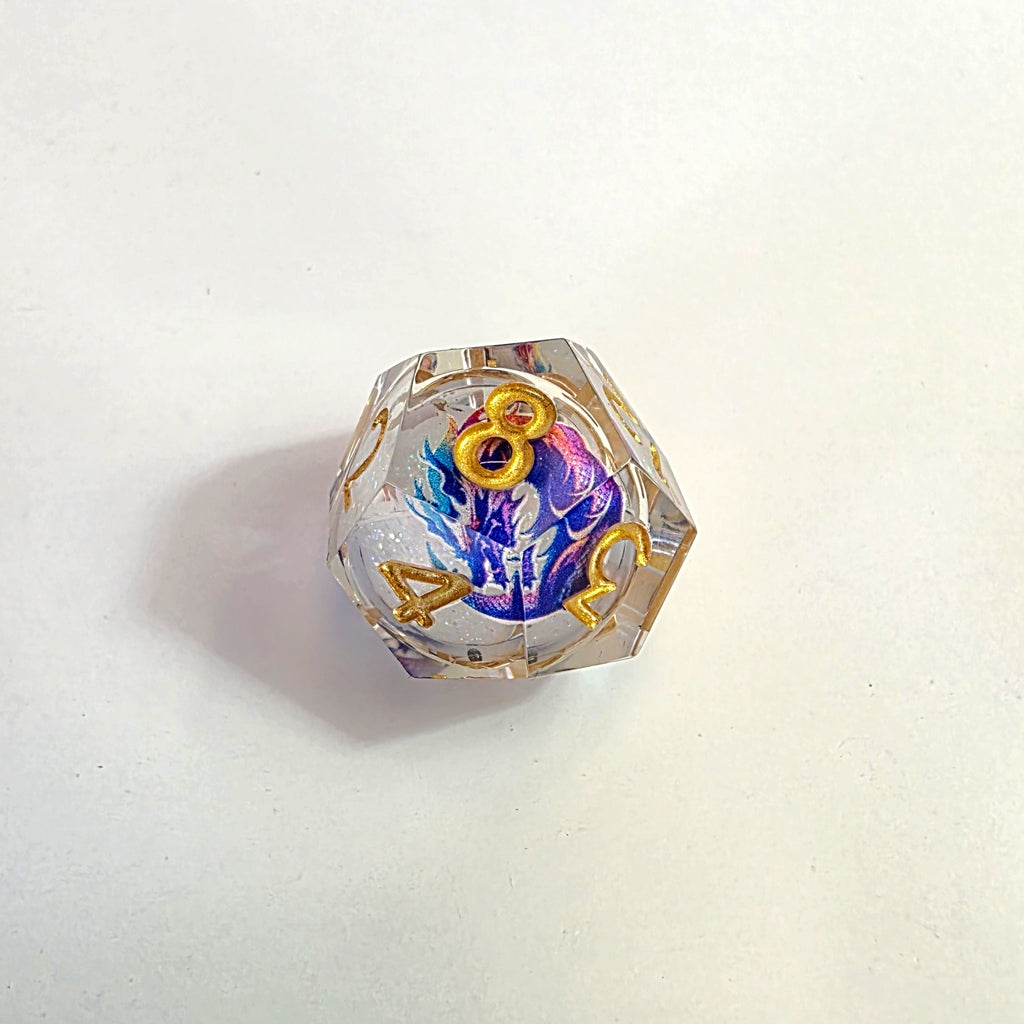 Purple Dragonfire Liquid Core Resin Dice Set