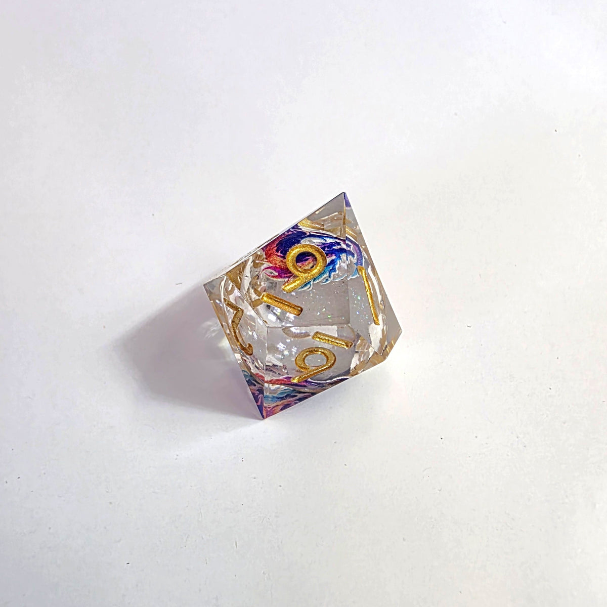 Purple Dragonfire Liquid Core Resin Dice Set