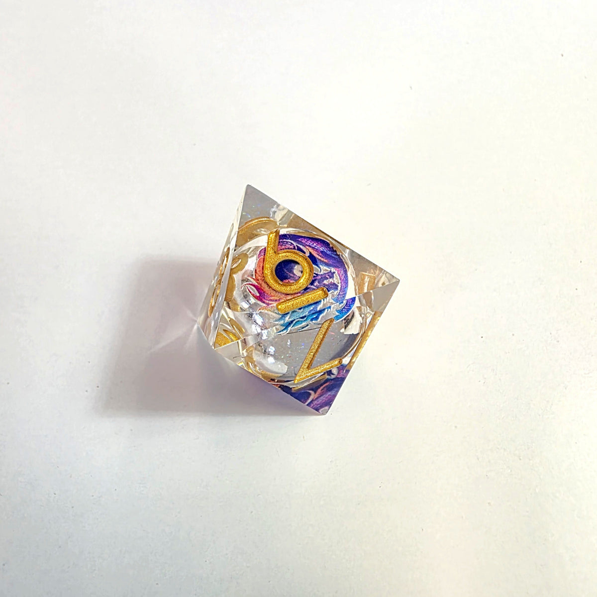 Purple Dragonfire Liquid Core Resin Dice Set