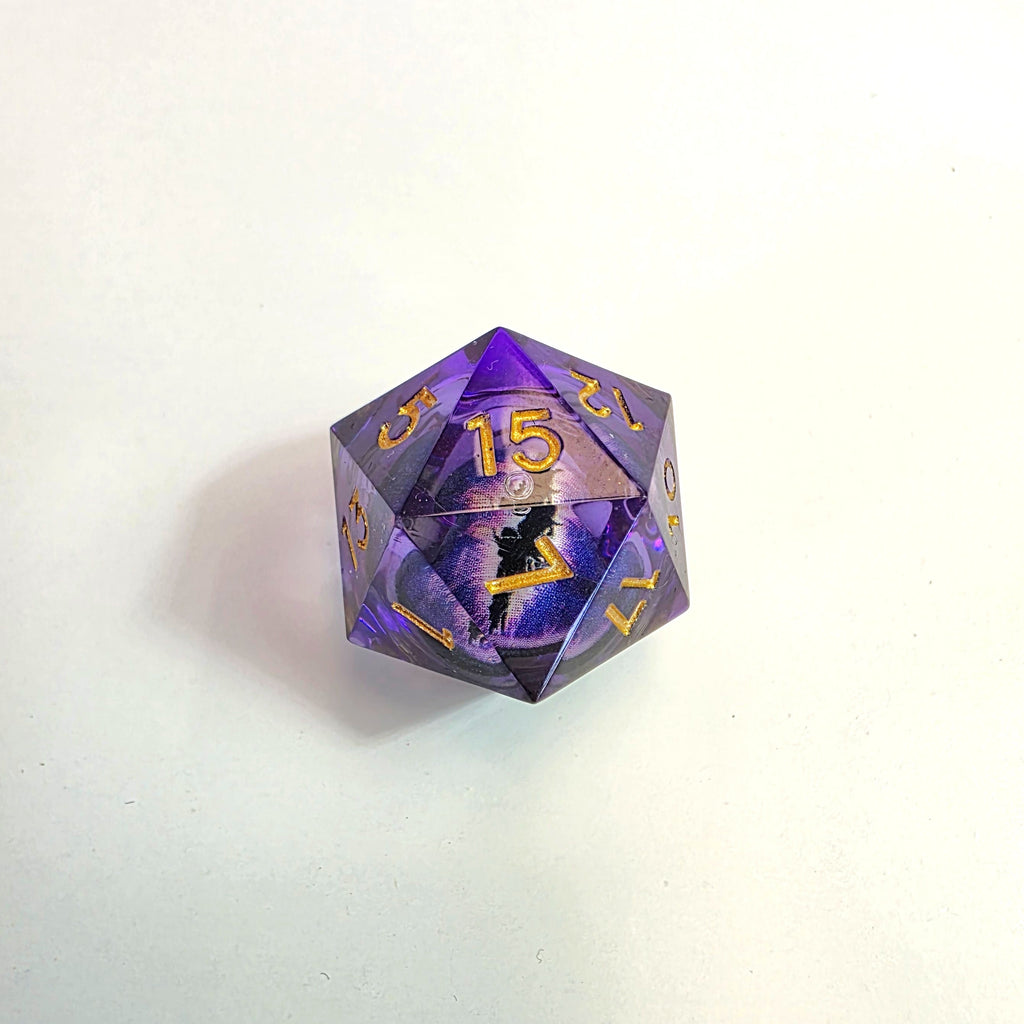 Purple Dragon Eye Liquid Core Resin Dice Set
