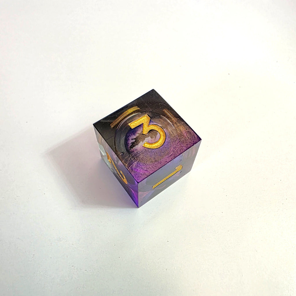 Purple Dragon Eye Liquid Core Resin Dice Set