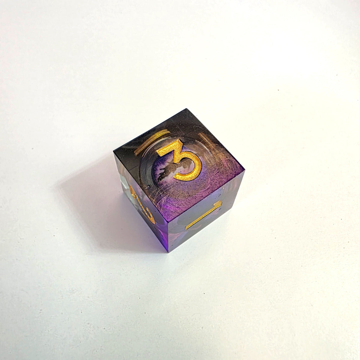 Purple Dragon Eye Liquid Core Resin Dice Set