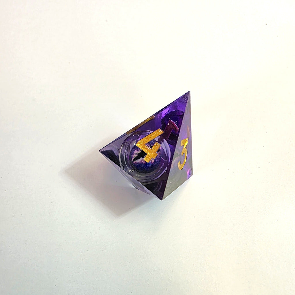 Purple Dragon Eye Liquid Core Resin Dice Set