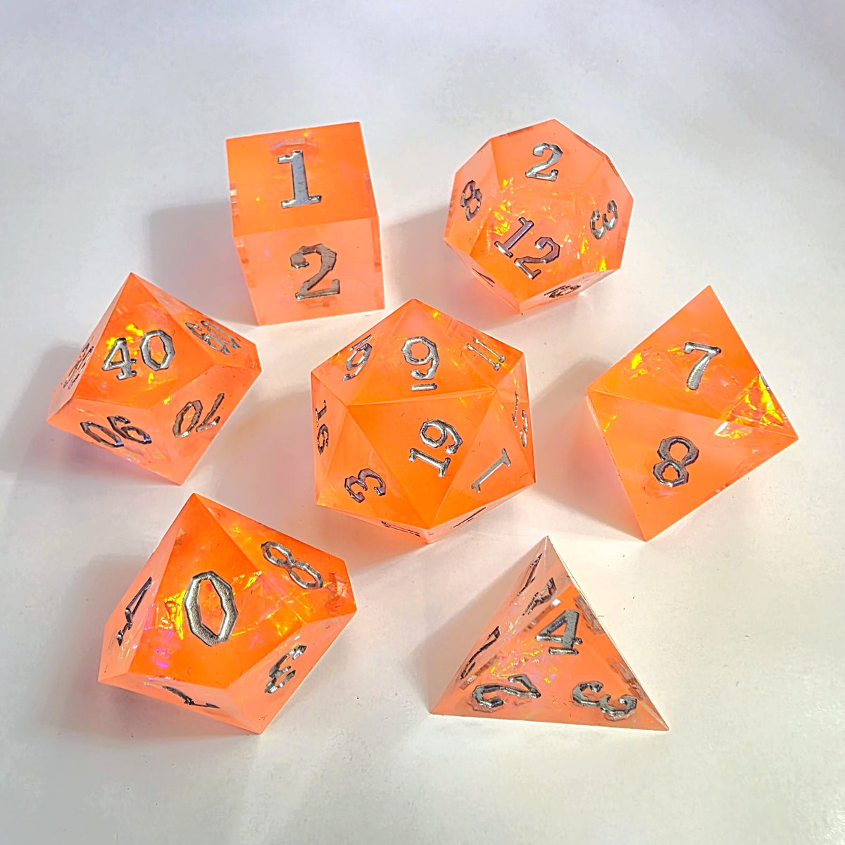Peachy Dream Sharp Edge Resin Dice Set