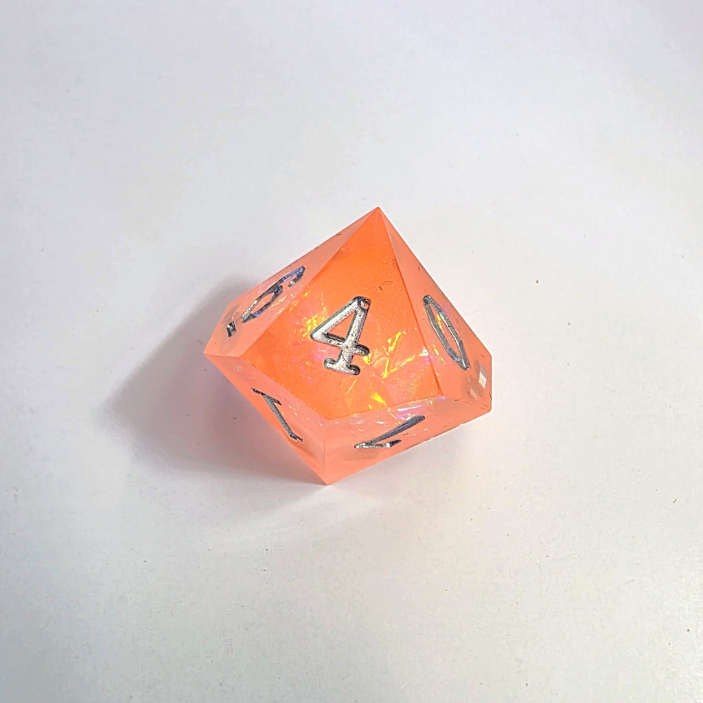Peachy Dream Sharp Edge Resin Dice Set