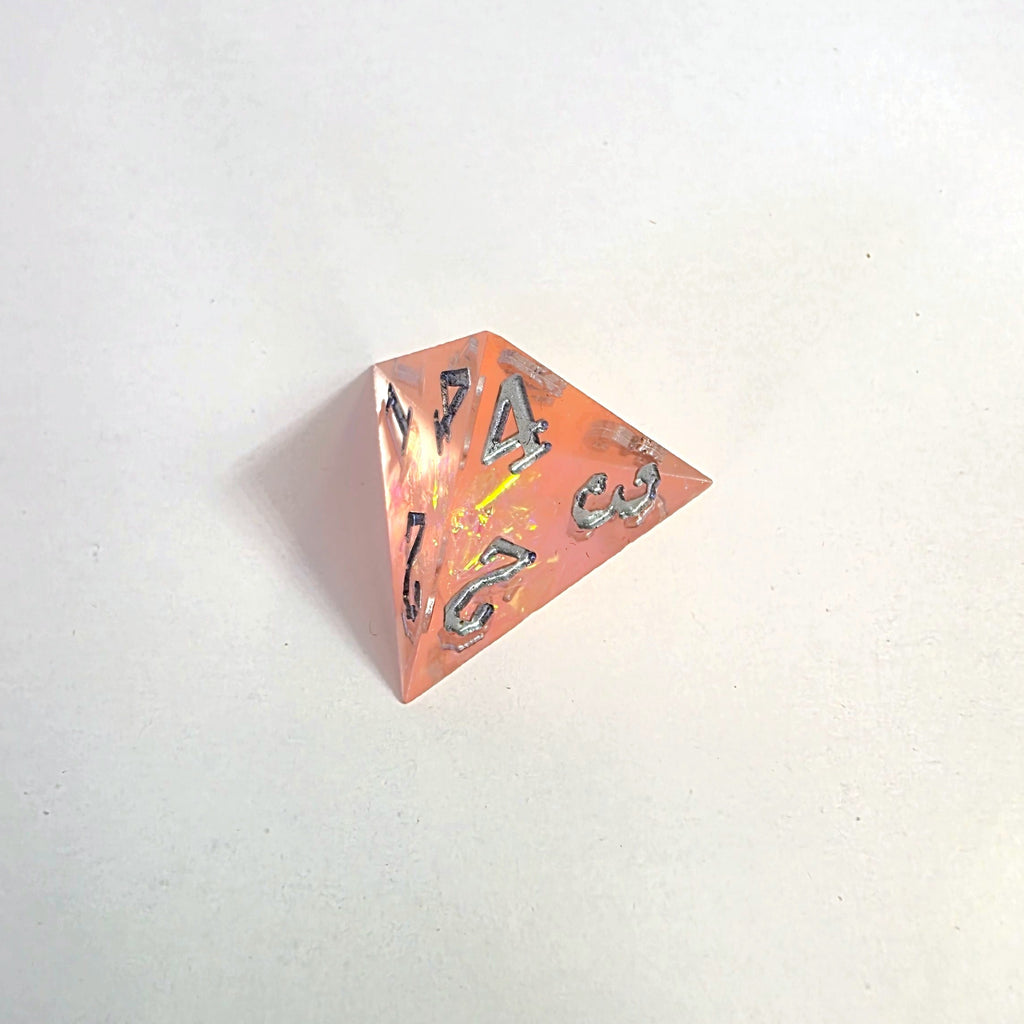 Peachy Dream Sharp Edge Resin Dice Set