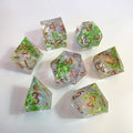 Greenery Liquid Core Resin Dice Set