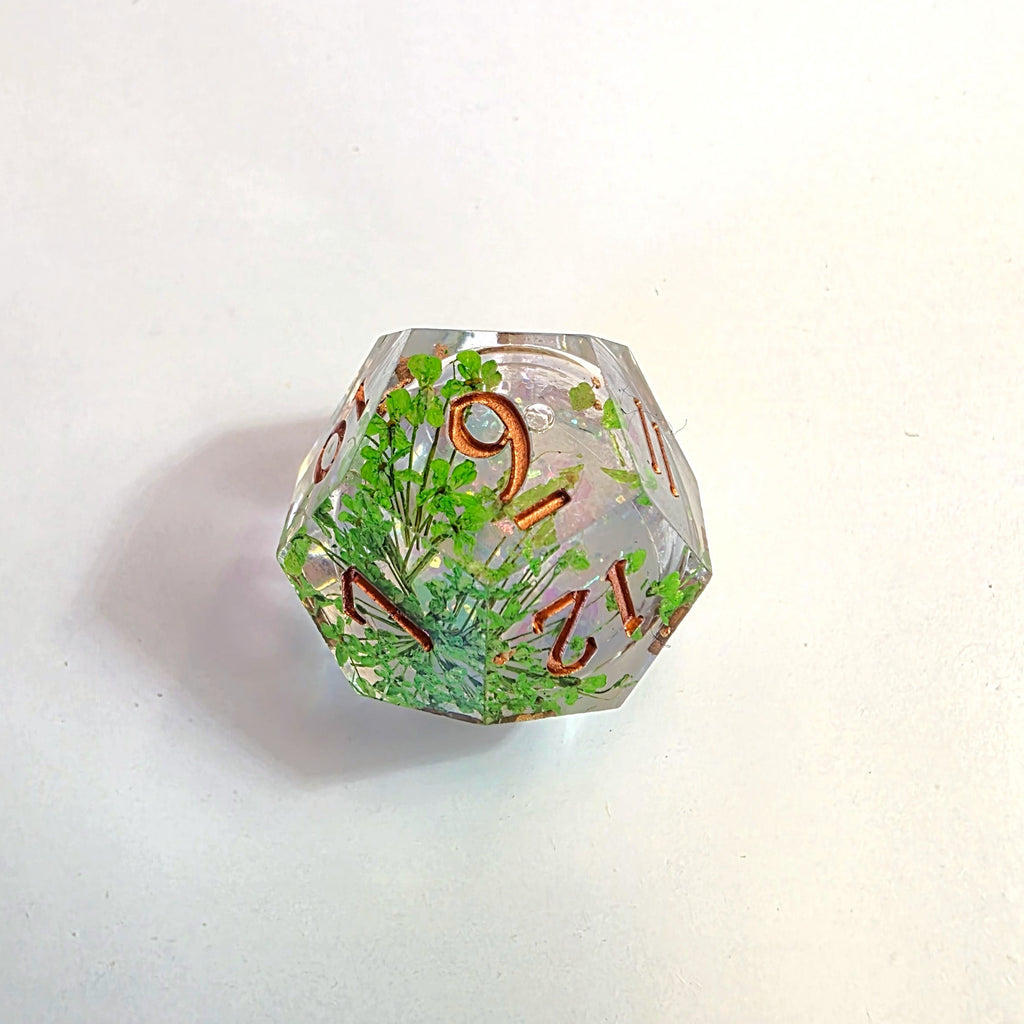Greenery Liquid Core Resin Dice Set