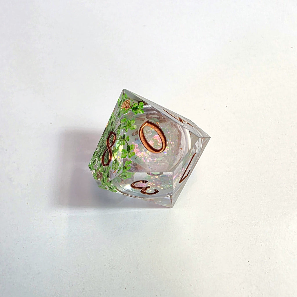 Greenery Liquid Core Resin Dice Set