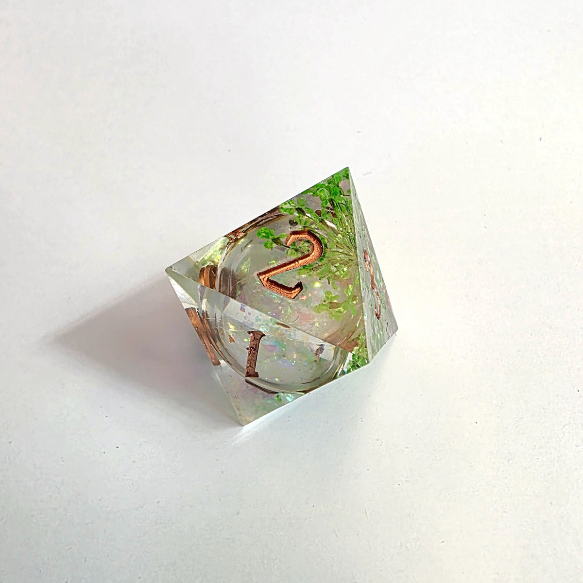 Greenery Liquid Core Resin Dice Set