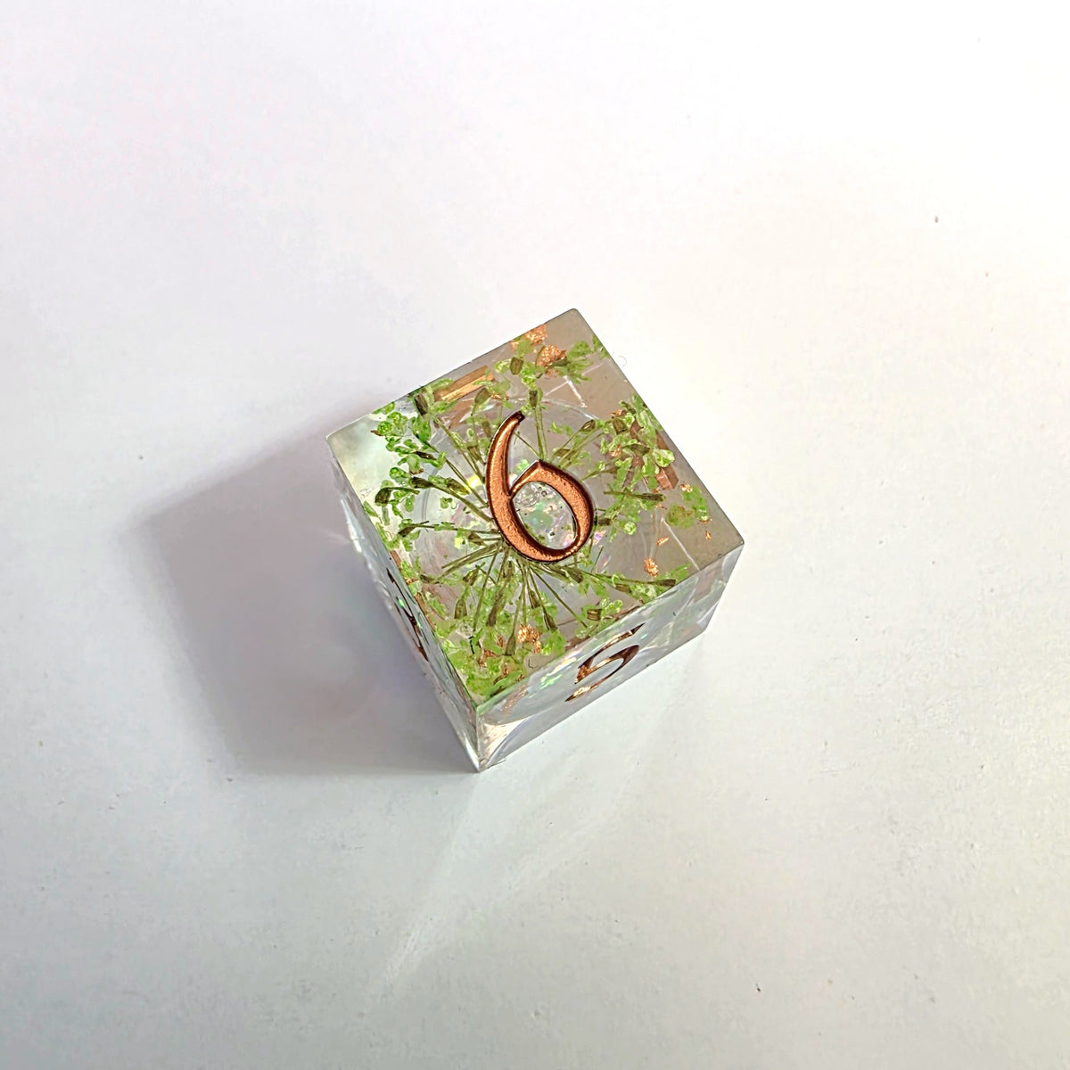 Greenery Liquid Core Resin Dice Set