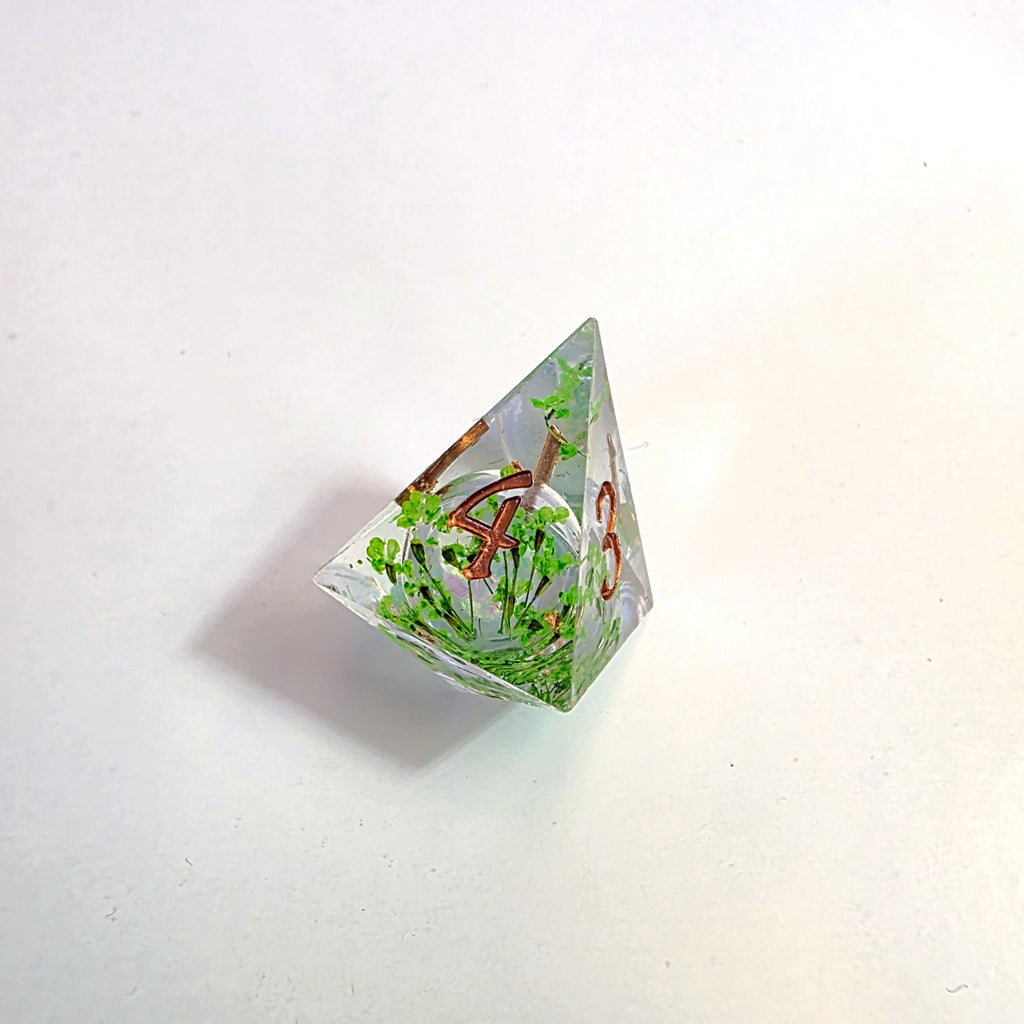 Greenery Liquid Core Resin Dice Set