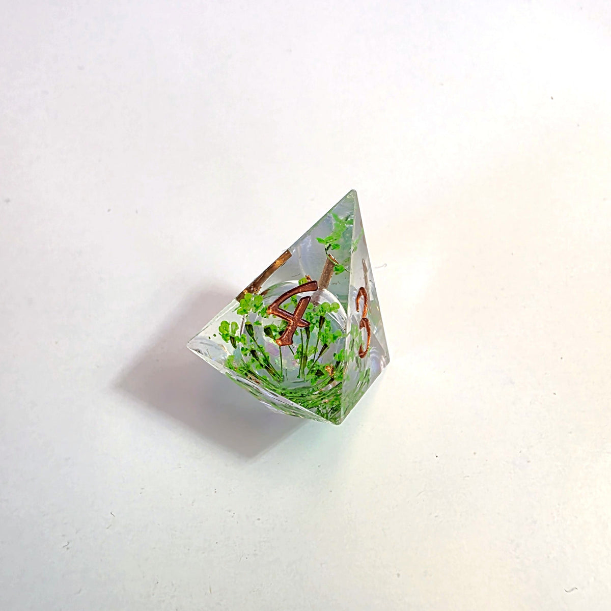 Greenery Liquid Core Resin Dice Set