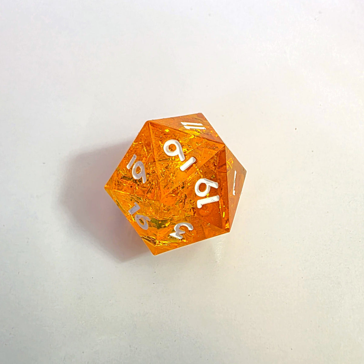 Orange Clash Sharp Edge Resin Dice Set