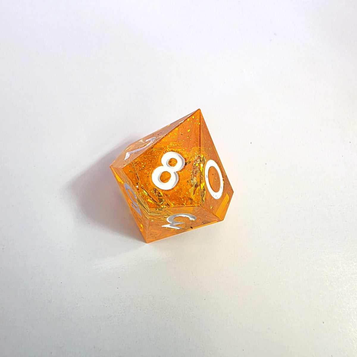 Orange Clash Sharp Edge Resin Dice Set
