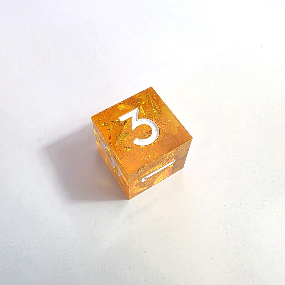Orange Clash Sharp Edge Resin Dice Set