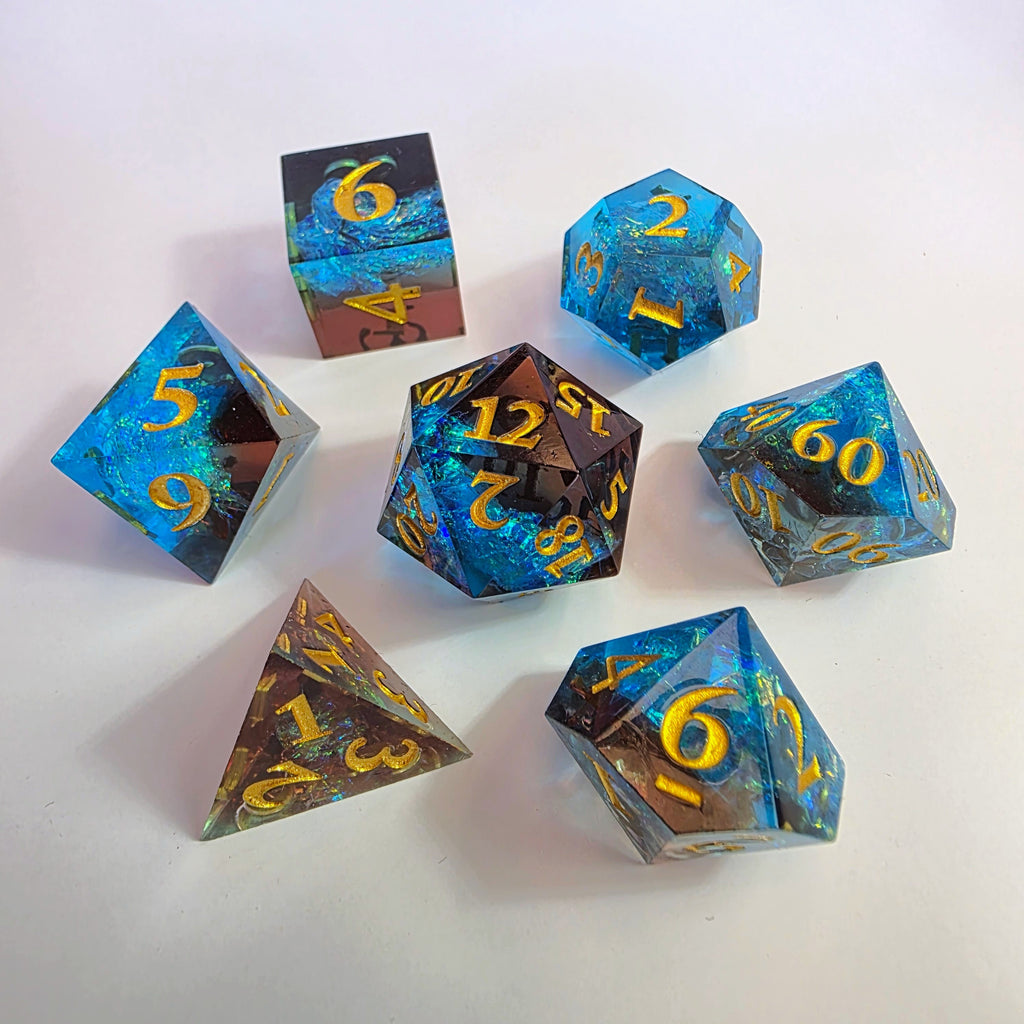 Muddied Waters Sharp Edge Resin Dice Set