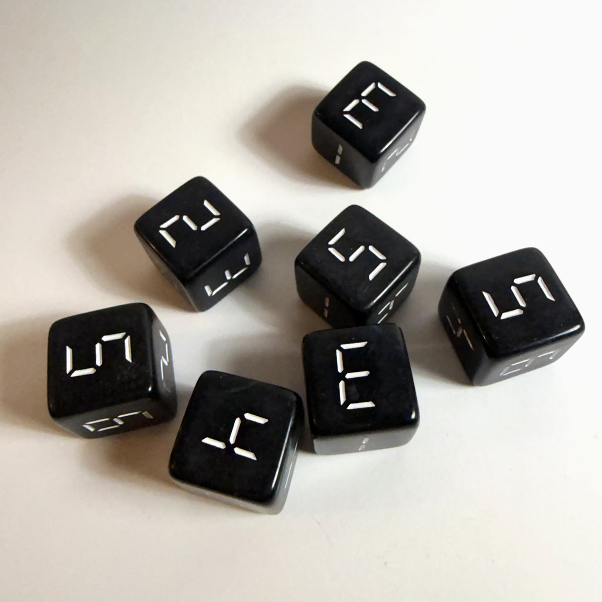 Black Digital Font Acrylic D6