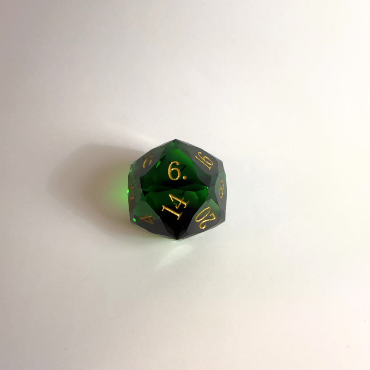 Green Handmade Gem Cut Resin Dice Set