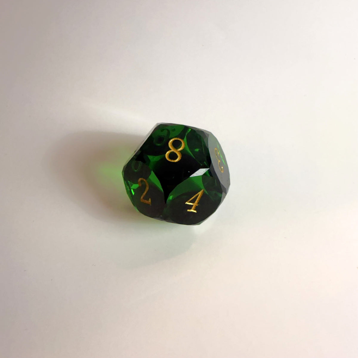 Green Handmade Gem Cut Resin Dice Set