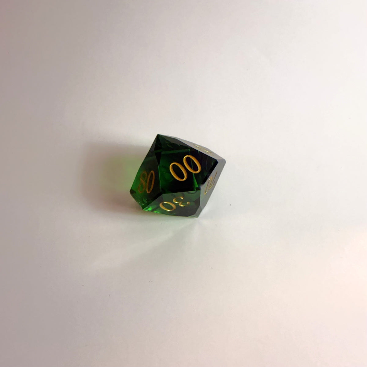 Green Handmade Gem Cut Resin Dice Set