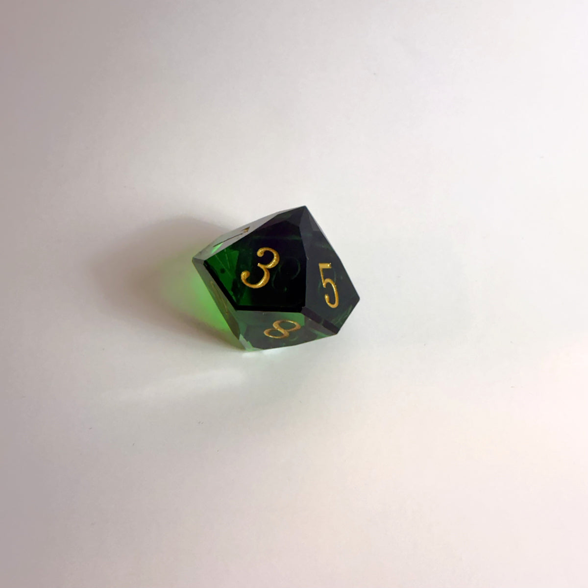 Green Handmade Gem Cut Resin Dice Set